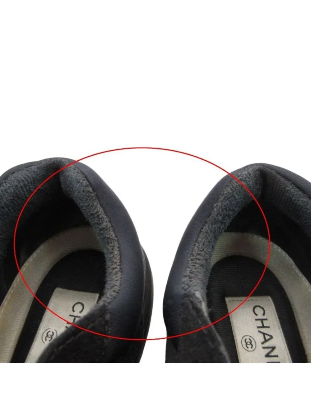 Chanel Sneakers Suede Leather Shoes CC Logo Black